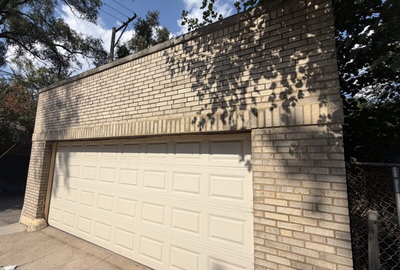 garage door and the new wall